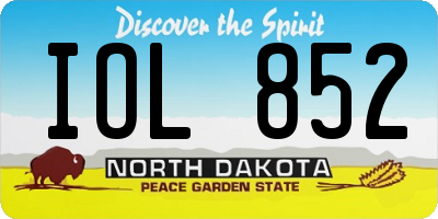 ND license plate IOL852