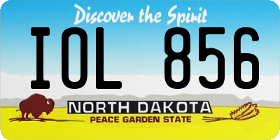 ND license plate IOL856