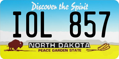 ND license plate IOL857