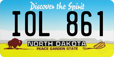 ND license plate IOL861