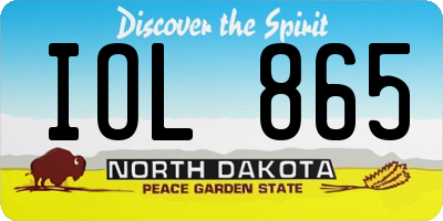 ND license plate IOL865