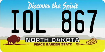ND license plate IOL867