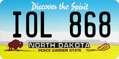 ND license plate IOL868