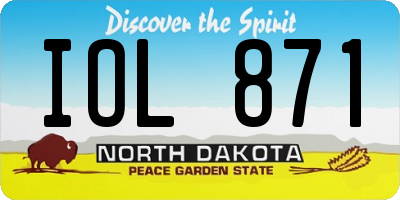 ND license plate IOL871