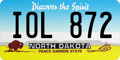 ND license plate IOL872