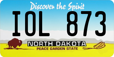 ND license plate IOL873