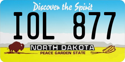 ND license plate IOL877