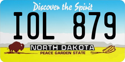 ND license plate IOL879