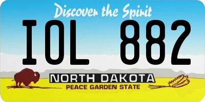 ND license plate IOL882