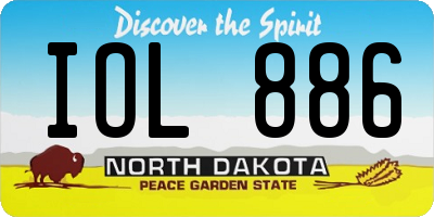 ND license plate IOL886
