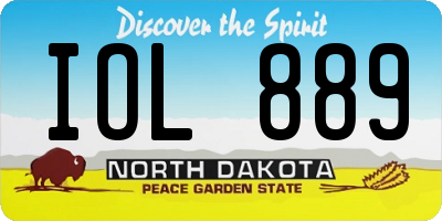 ND license plate IOL889