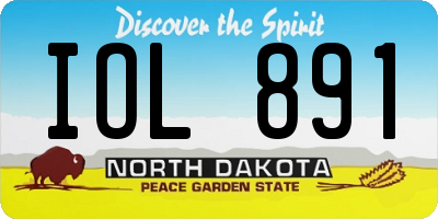 ND license plate IOL891
