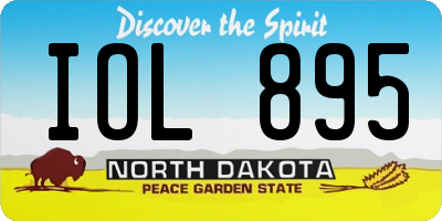 ND license plate IOL895