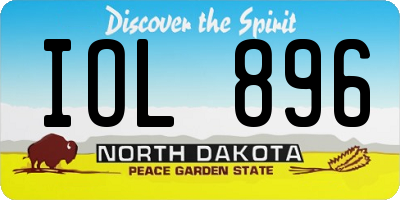 ND license plate IOL896