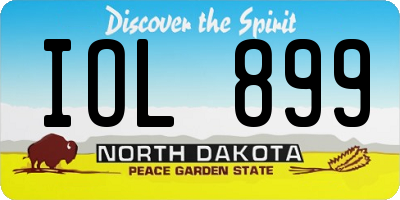 ND license plate IOL899