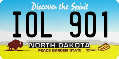ND license plate IOL901