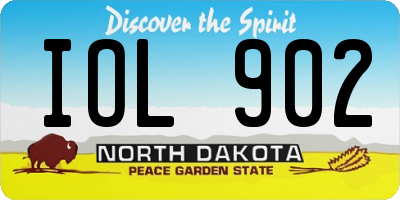 ND license plate IOL902