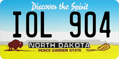 ND license plate IOL904
