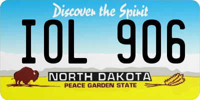 ND license plate IOL906