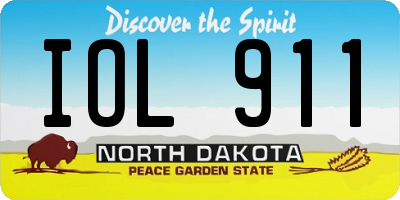 ND license plate IOL911