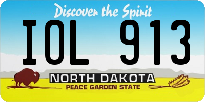 ND license plate IOL913