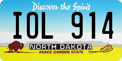 ND license plate IOL914