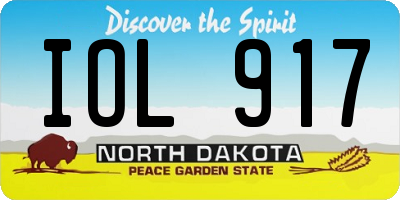 ND license plate IOL917