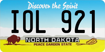 ND license plate IOL921