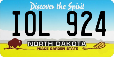 ND license plate IOL924