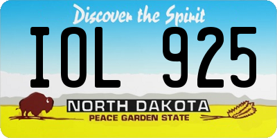 ND license plate IOL925