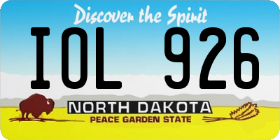 ND license plate IOL926