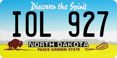 ND license plate IOL927