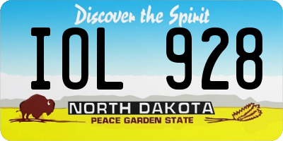ND license plate IOL928