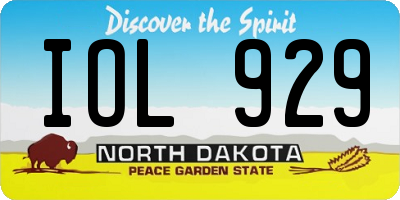 ND license plate IOL929