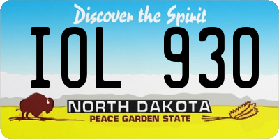 ND license plate IOL930