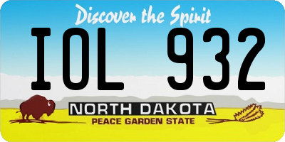 ND license plate IOL932