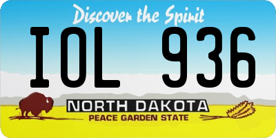 ND license plate IOL936