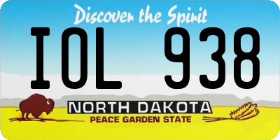 ND license plate IOL938