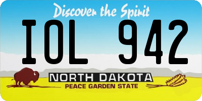 ND license plate IOL942