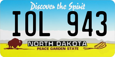 ND license plate IOL943