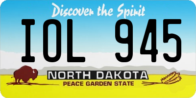 ND license plate IOL945
