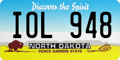 ND license plate IOL948