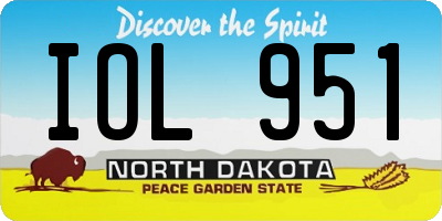 ND license plate IOL951