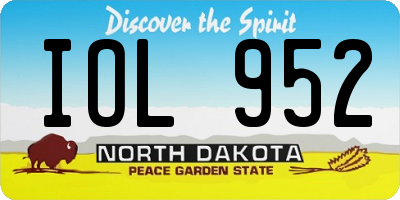 ND license plate IOL952