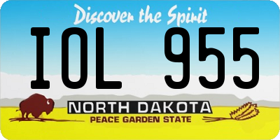 ND license plate IOL955