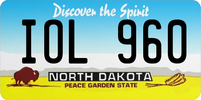 ND license plate IOL960