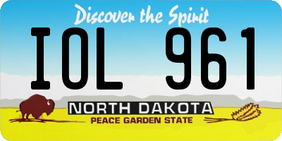 ND license plate IOL961