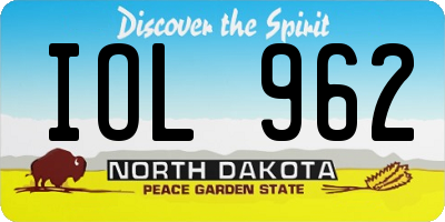 ND license plate IOL962