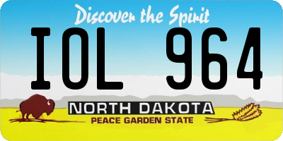 ND license plate IOL964