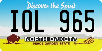ND license plate IOL965
